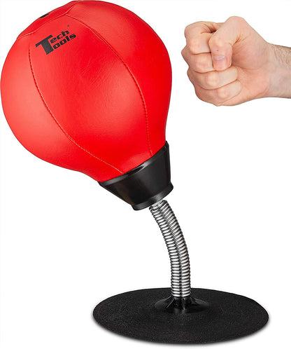 Desktop Punching Bag - Suctions to Your Desk, Heavy Duty Stress Relief Boxing Bag, Cool Stuff for Office, White Elephant Gifts for Boss or Coworker