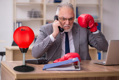 Desktop Punching Bag - Suctions to Your Desk, Heavy Duty Stress Relief Boxing Bag, Cool Stuff for Office, White Elephant Gifts for Boss or Coworker